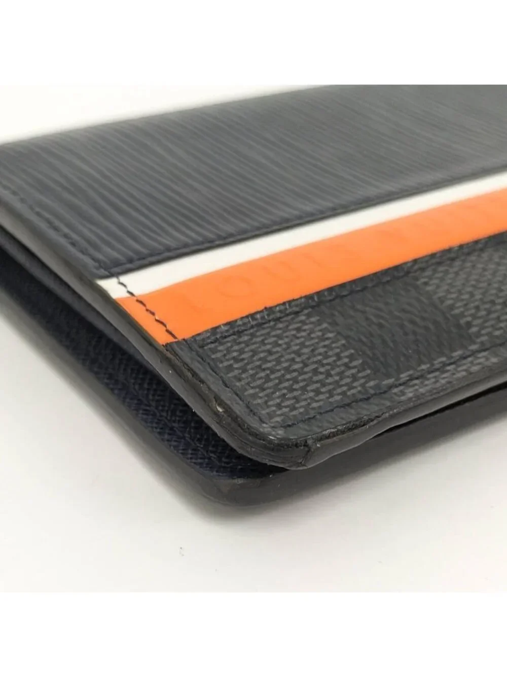 Louis Vuitton Portefeuille Brazza NM Epi Damier Graphite Blue Marine Wallet